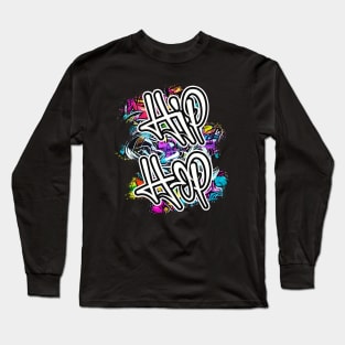 90s Hip Hop Retro Vintage Graffiti Old School Hip Hop Urban Long Sleeve T-Shirt